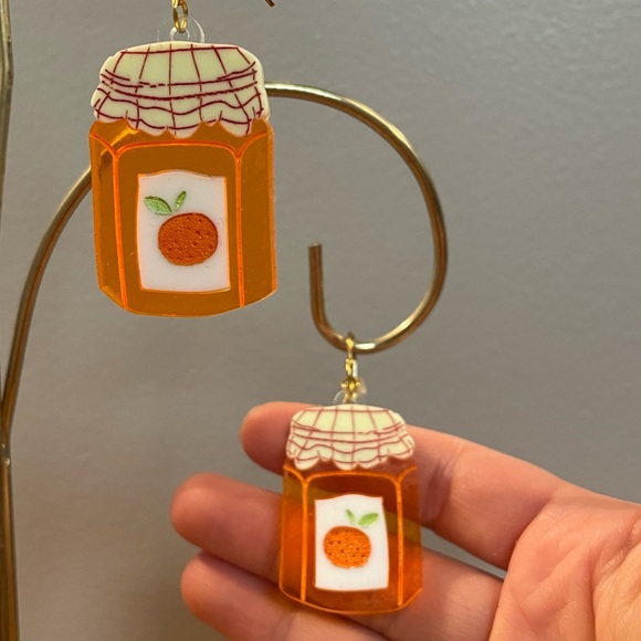 fox treats Jewelry Orange Marmalade Earrings Lightweight Acrylic
